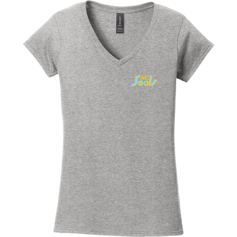 Atlantic City Seals Softstyle Ladies Fit V-Neck T-Shirt